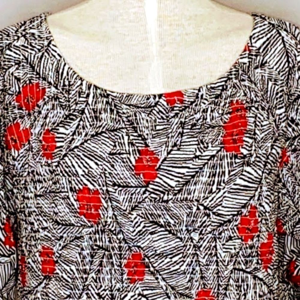 J.JILL Plus Size Women's Boo-Hoo Floral Print 3/4 Sleeve Top New! - Picture 3 of 14